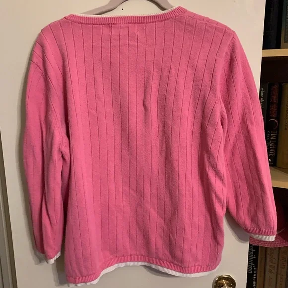Alfred Dunner Pink Sweater with Floral Embroidery - Picture 3 of 3